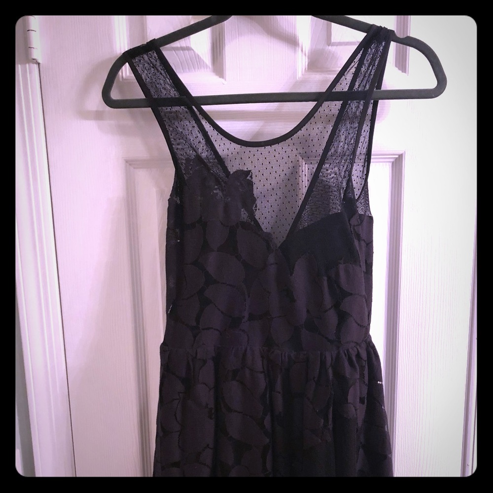 BCBG illusion fit and flare cocktail dress